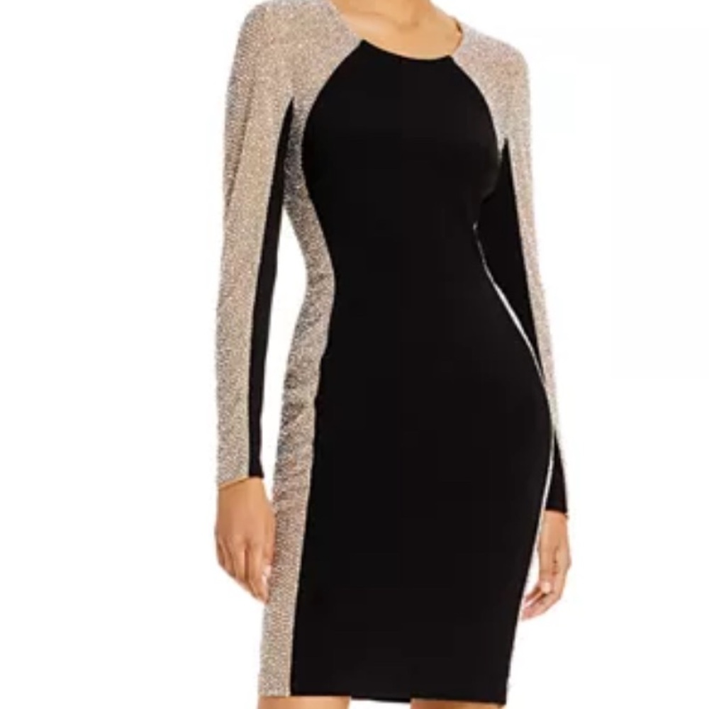Xscape Black Dress with Silver Accents